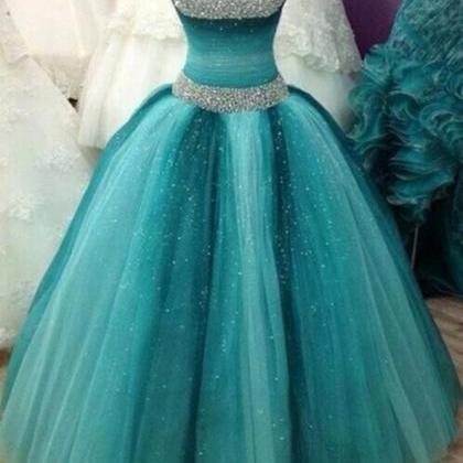 Crystal Detailing Spaghetti Straps Ball Gown Tulle..